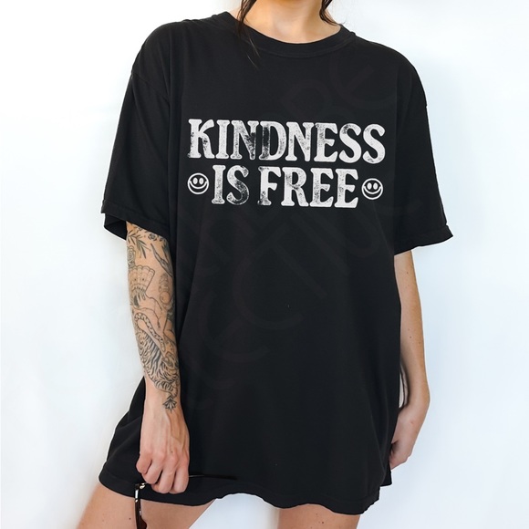 Comfort Colors Kindness Is Free Distressed Shirt - Picture 7 of 13